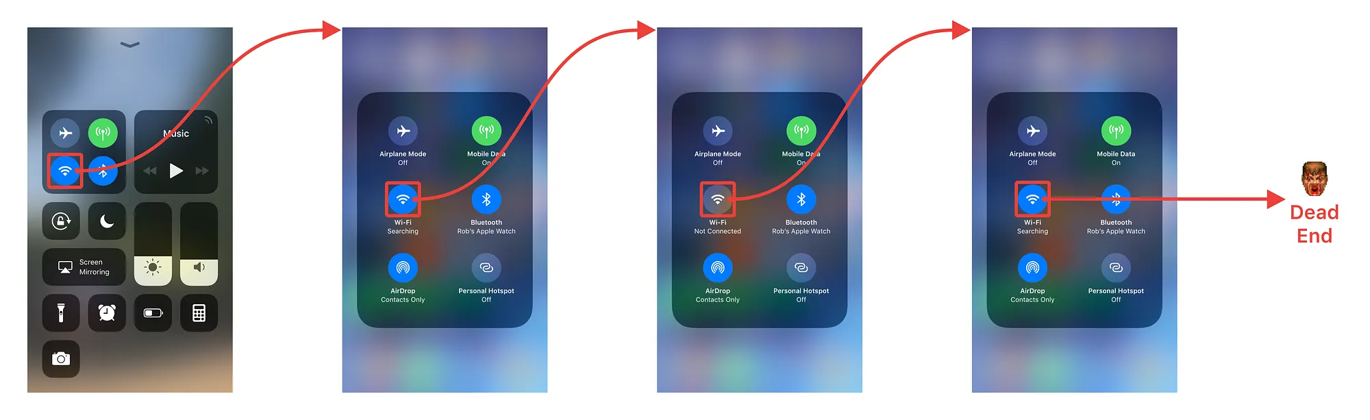 Trying join a new WiFi network within Control Center 😤