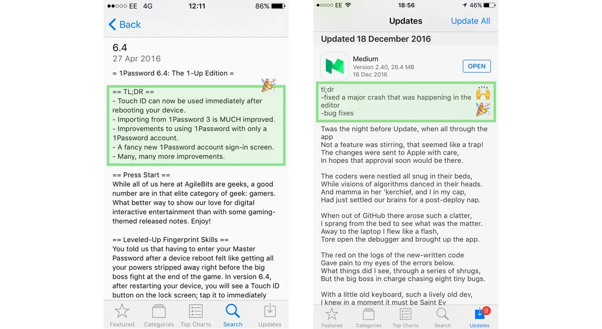 TL; DR. Summarise first. Explain later — 1Password and Medium have both used this in the past.